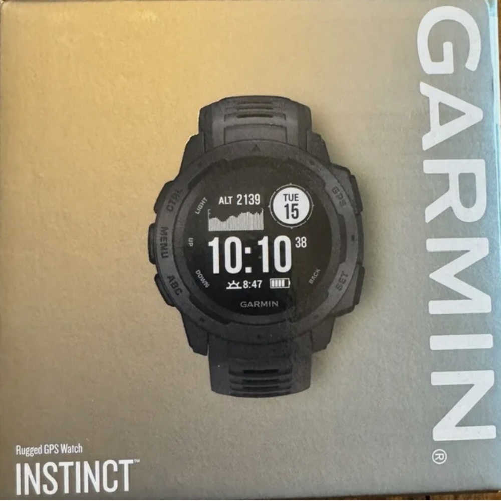 GARMIN INSTINCT RUGGED OUTDOOR GPS WATCH GRAPHITE WRIST HRM GLONASS 010-02064-00